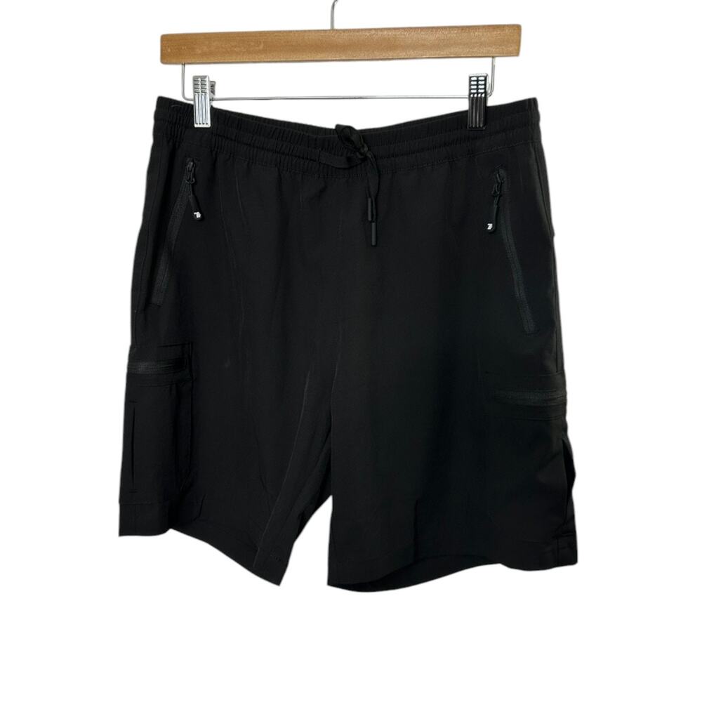 Outdoor Sports Black Lightweight 7" Shorts Men's Medium Zippered Pockets NEW